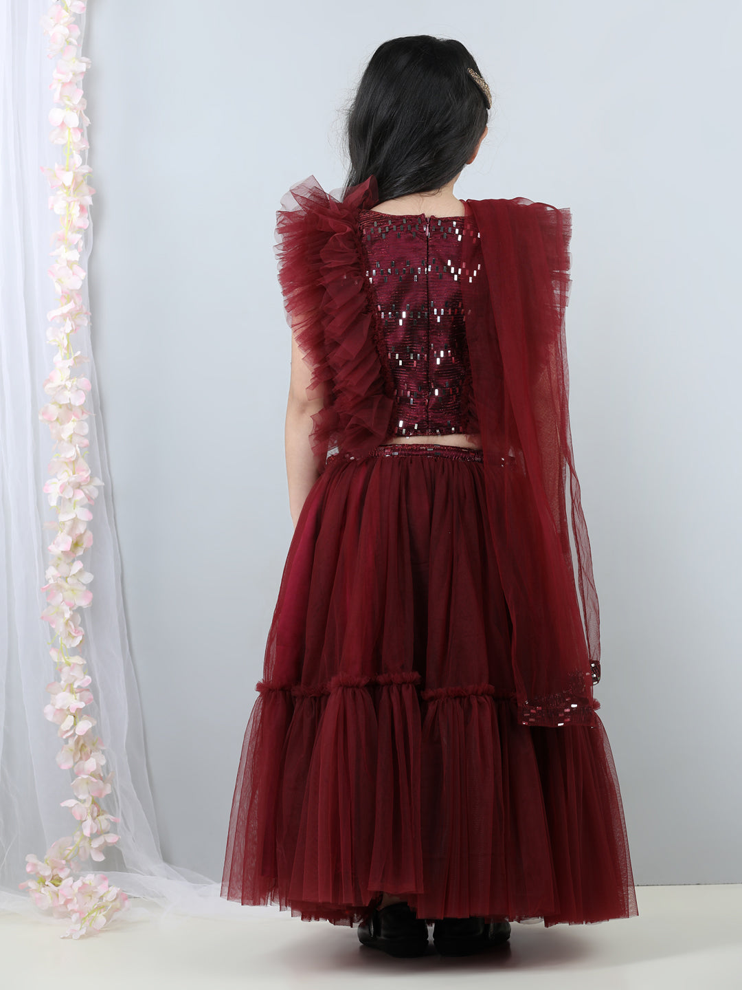 Embellised Party Wear Lehenga Blouse With Dupatta