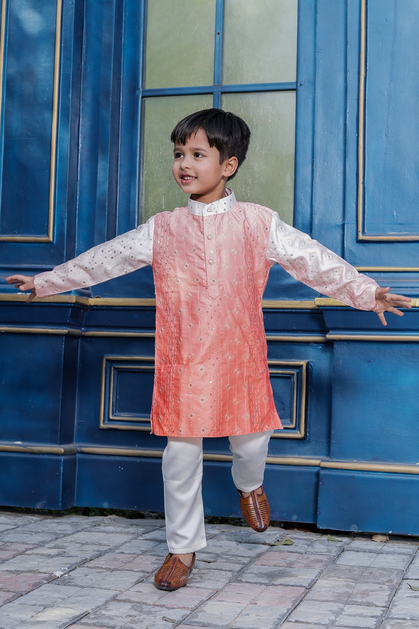 Primium Tie & Dye Kurta Set For Kids