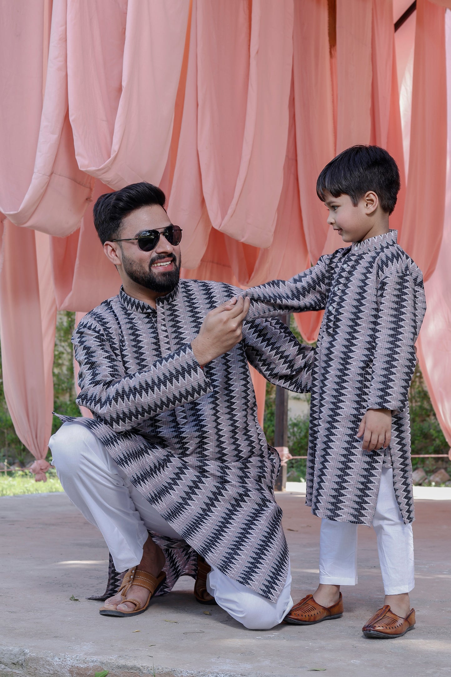 Cotton Son & Father Kurta Pajama Combo set