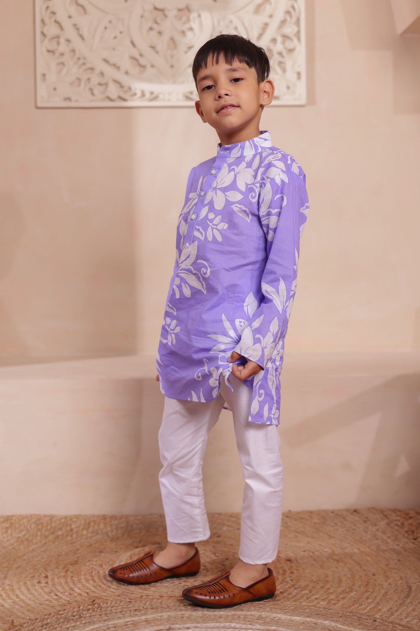 "Lavender Harmony | Boys Kurta Pajama Outfits
