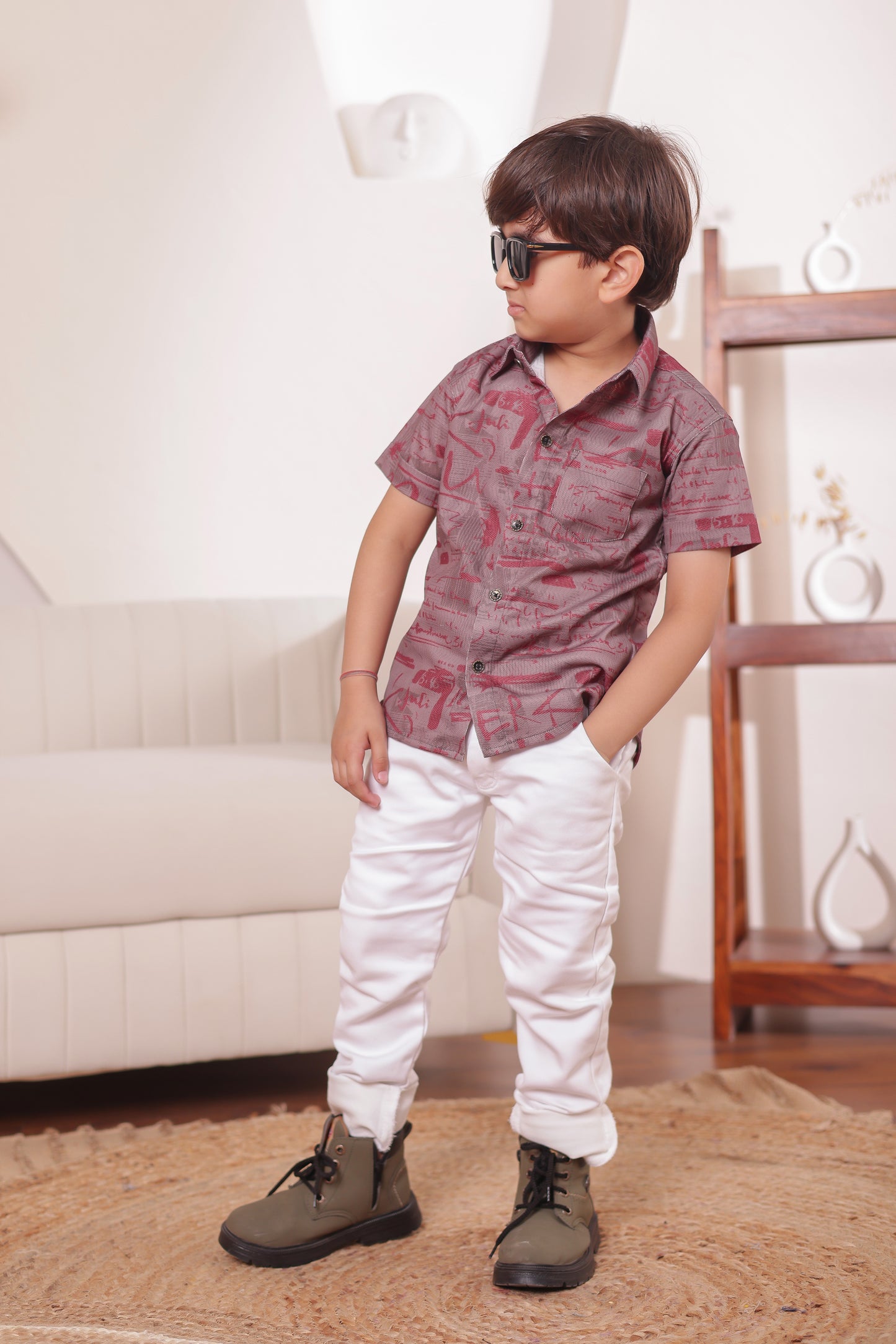 Boy in cotton Fiesta matching outfit – playful, skin-friendly wear ideal for birthdays, outings, and family photos