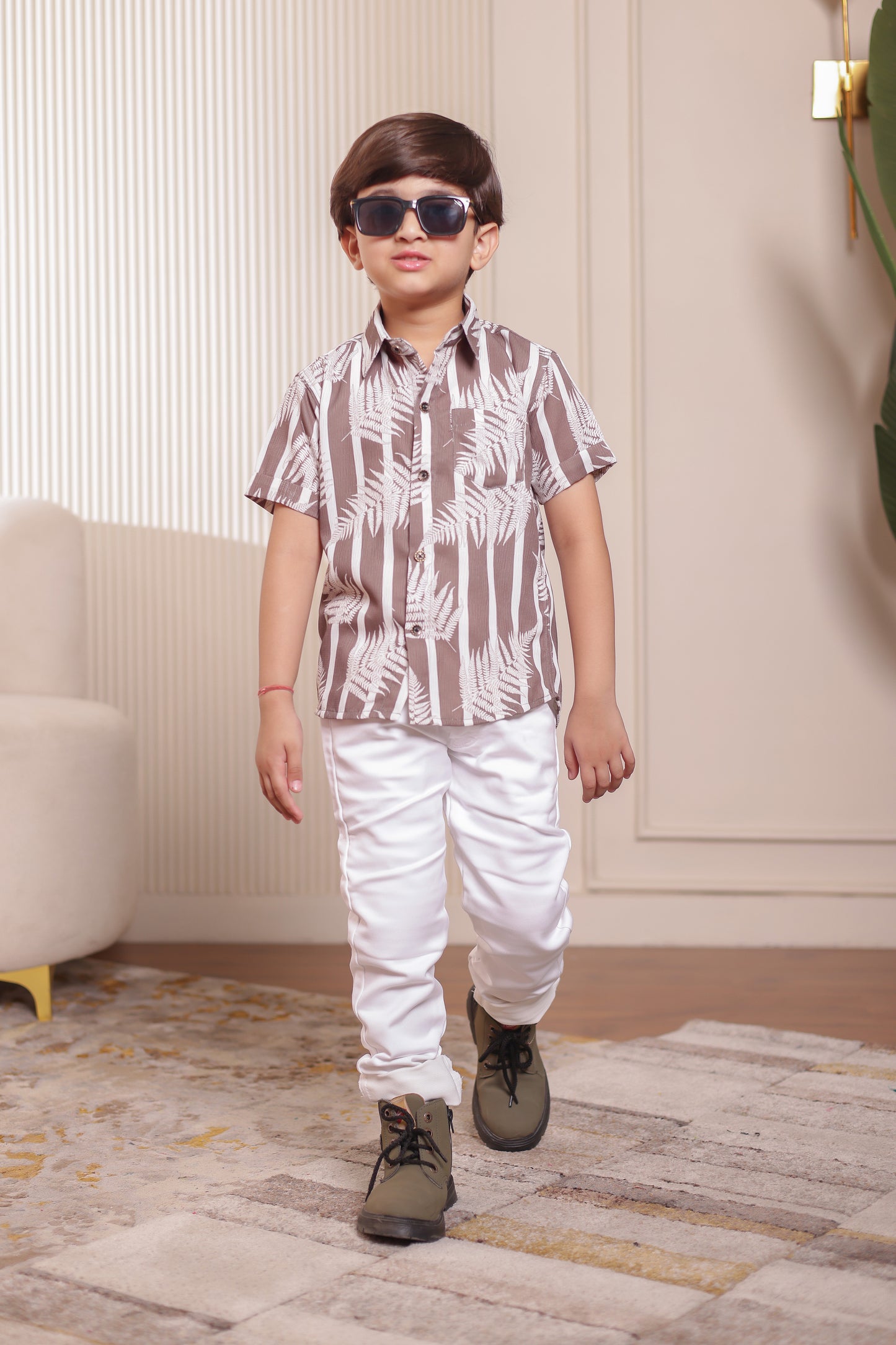 Elegance in Stripes | Father-Son Matching Shirt Combo
