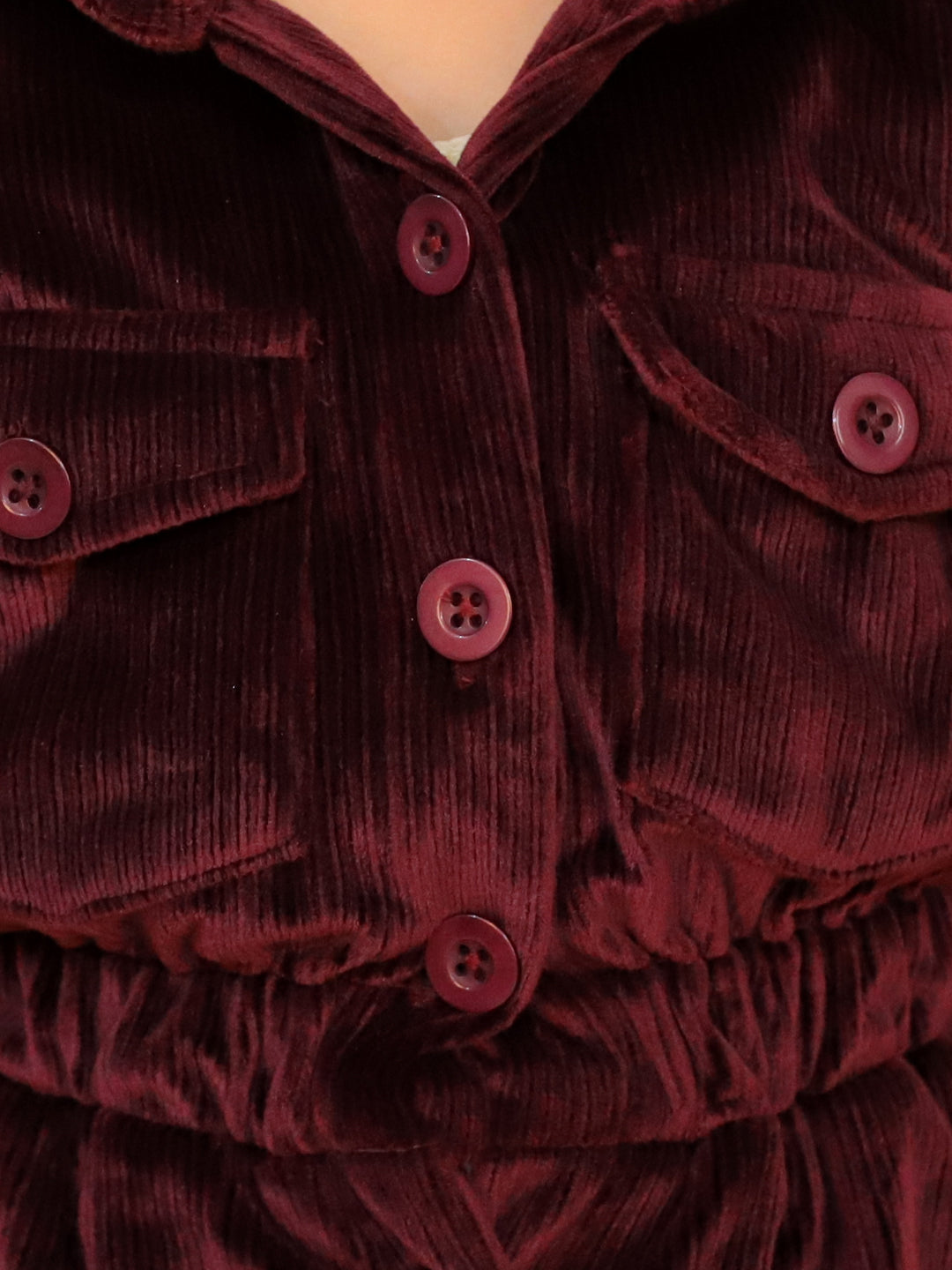 Stuffie Land Girls solid Corduroy Jumpsuit