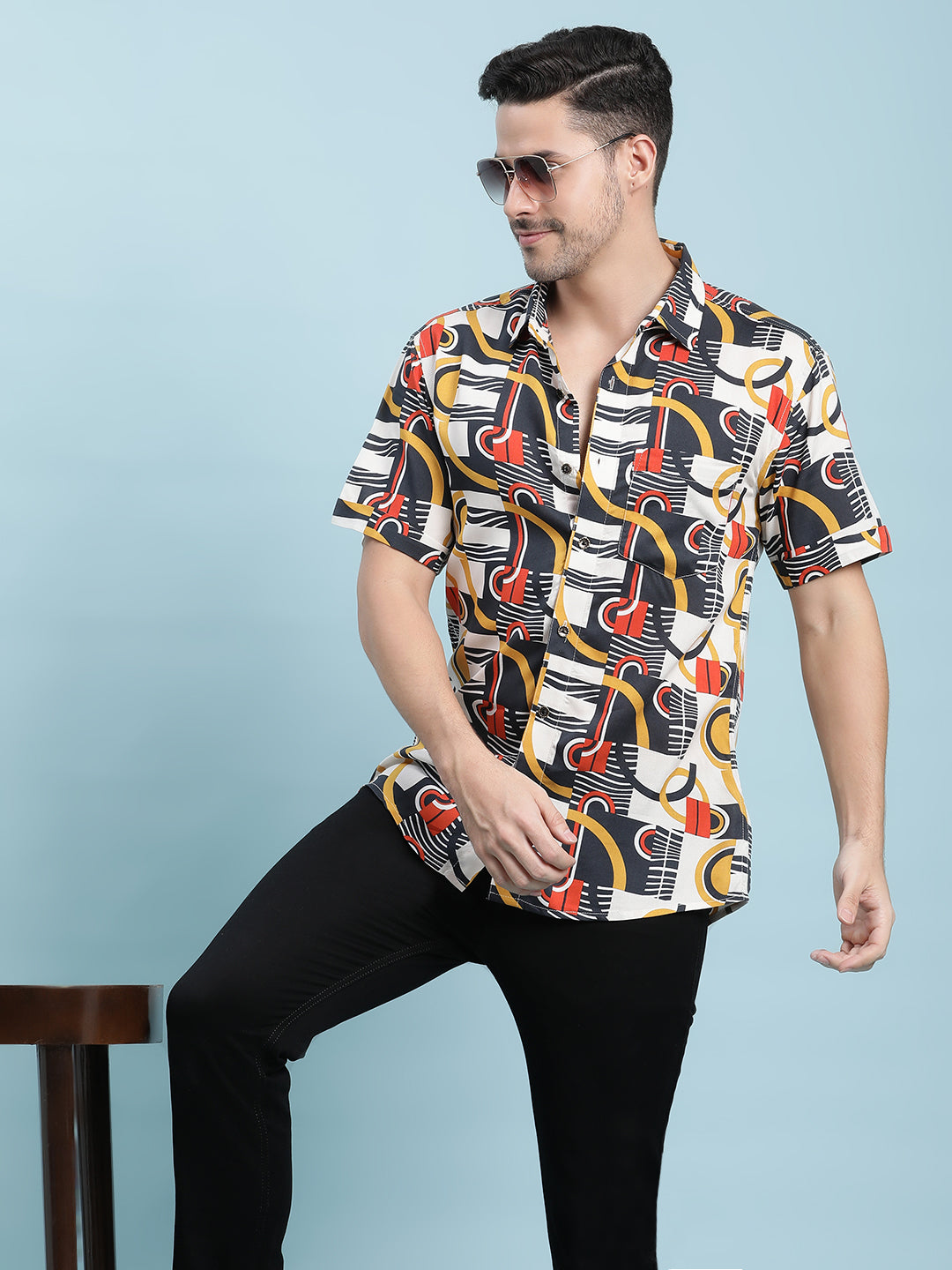 Printed Cotton Casual Shirt For Men