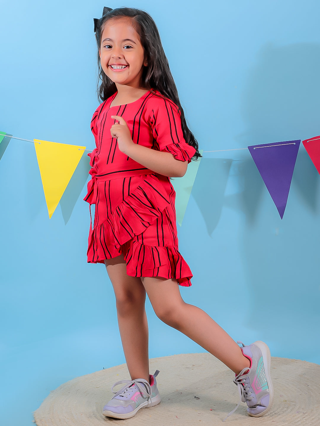 Ruffled Striped Dress