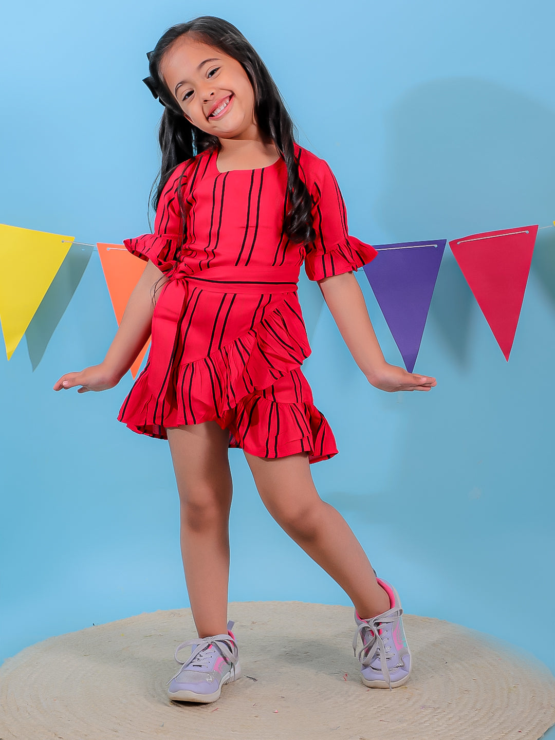 Ruffled Striped Dress