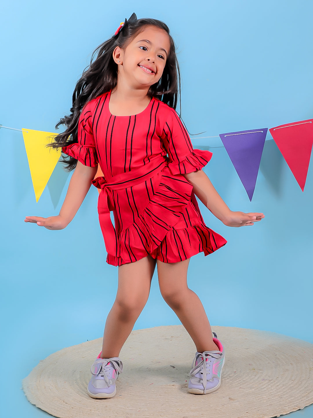 Ruffled Striped Dress