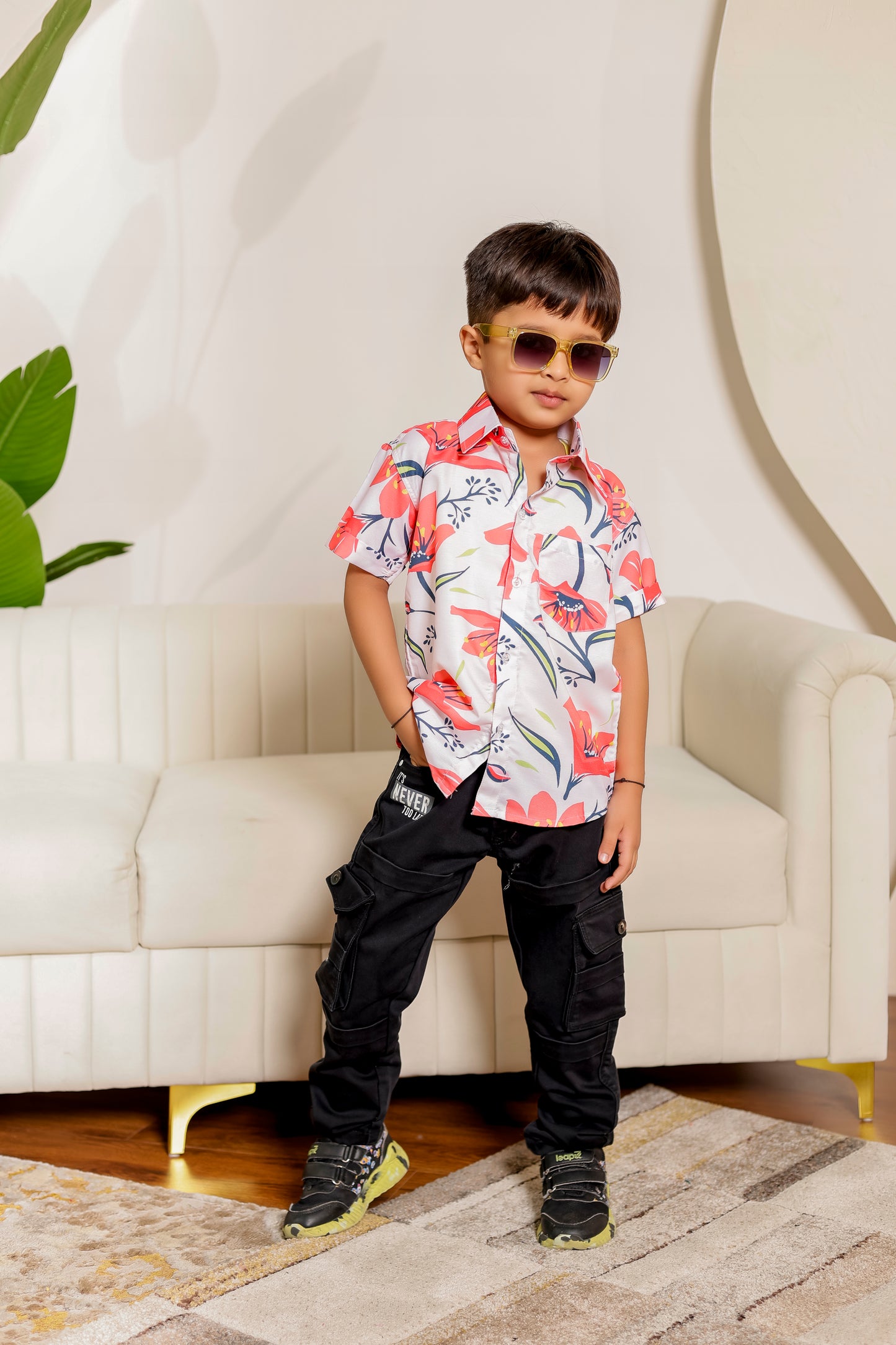Coral Bloom | Father-Son Matching Shirt Combo