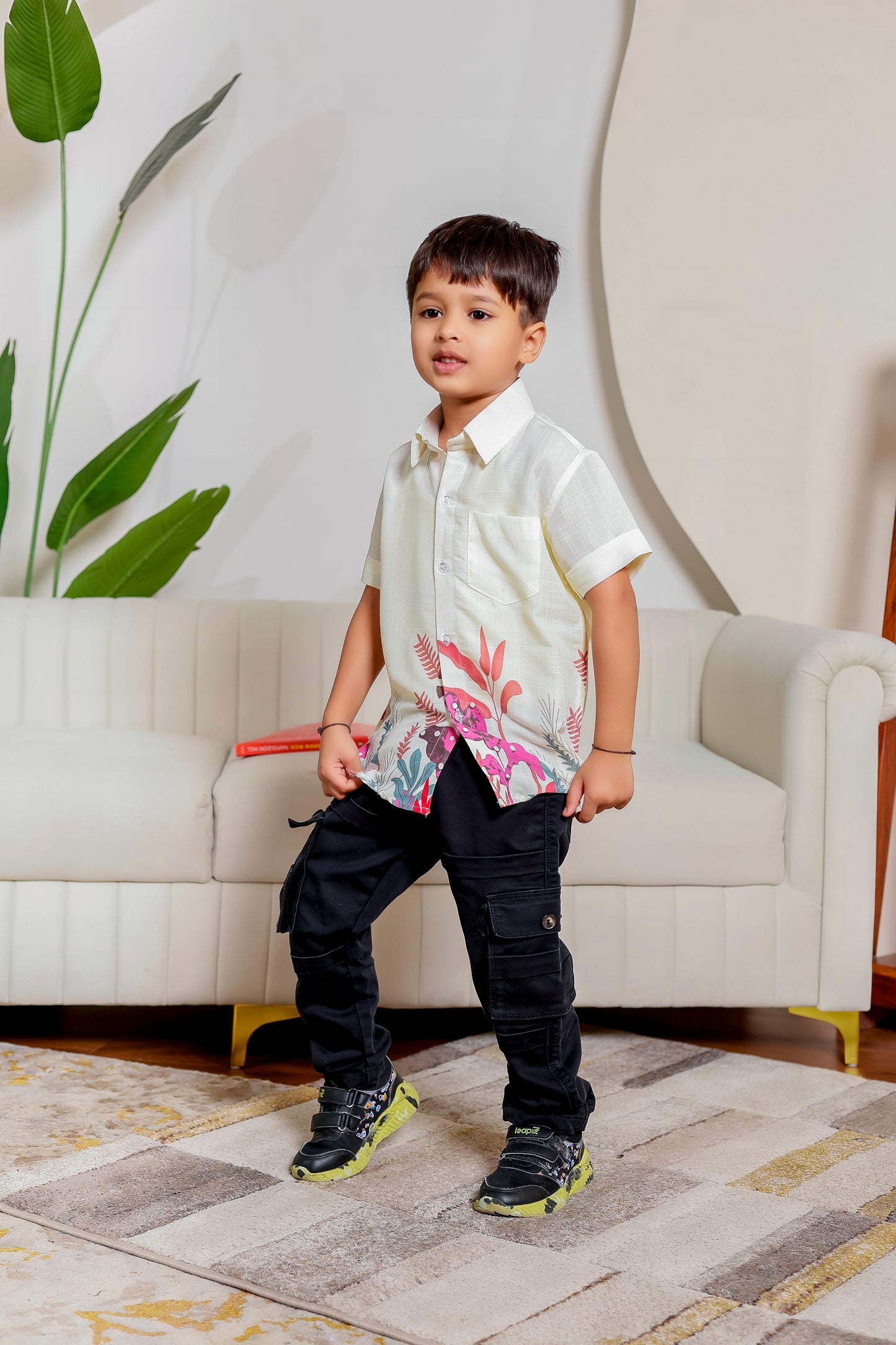 Blush Botanical | Father-Son Matching Shirt Combo