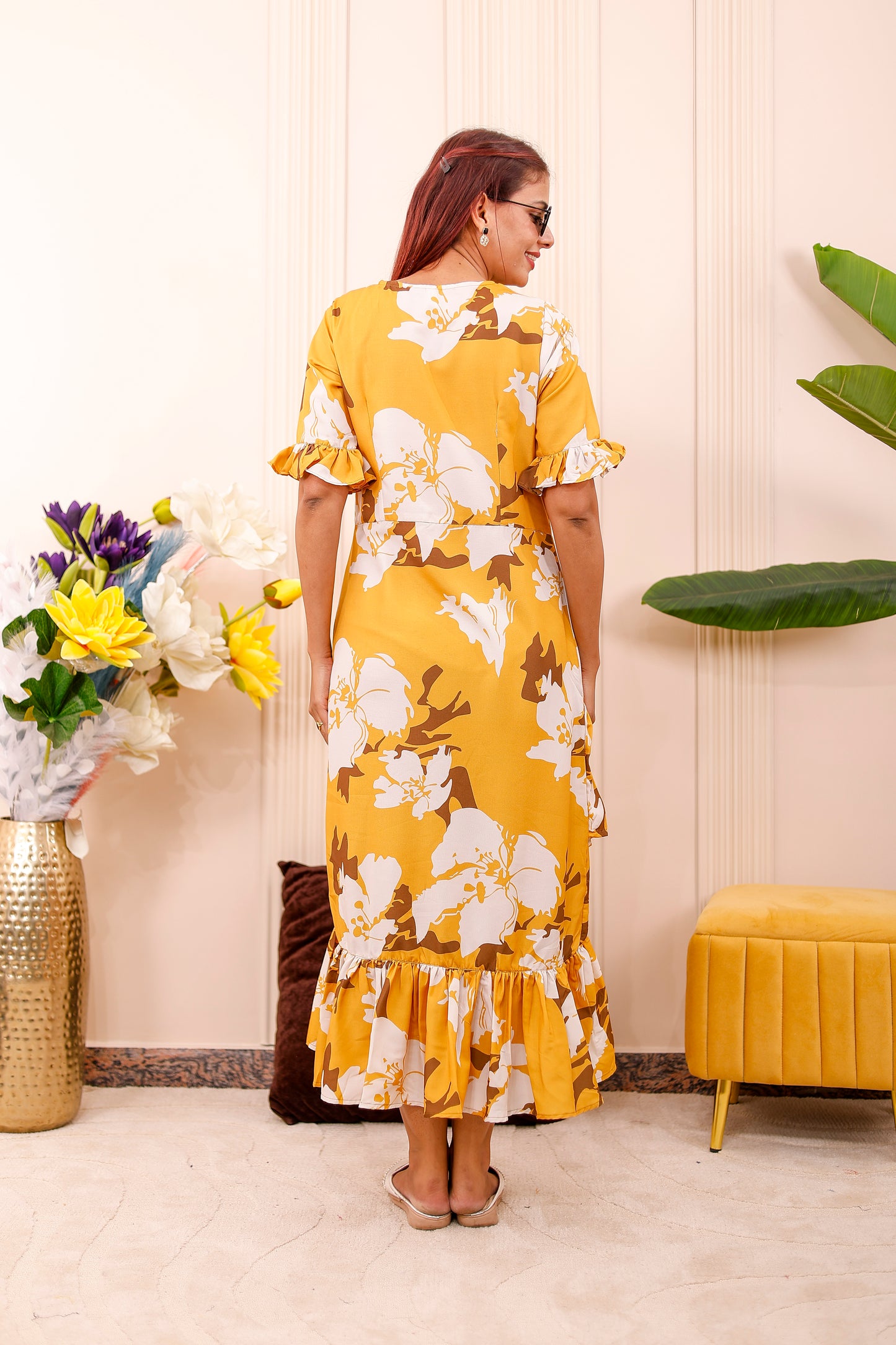 Mustard Floral | Women Dress