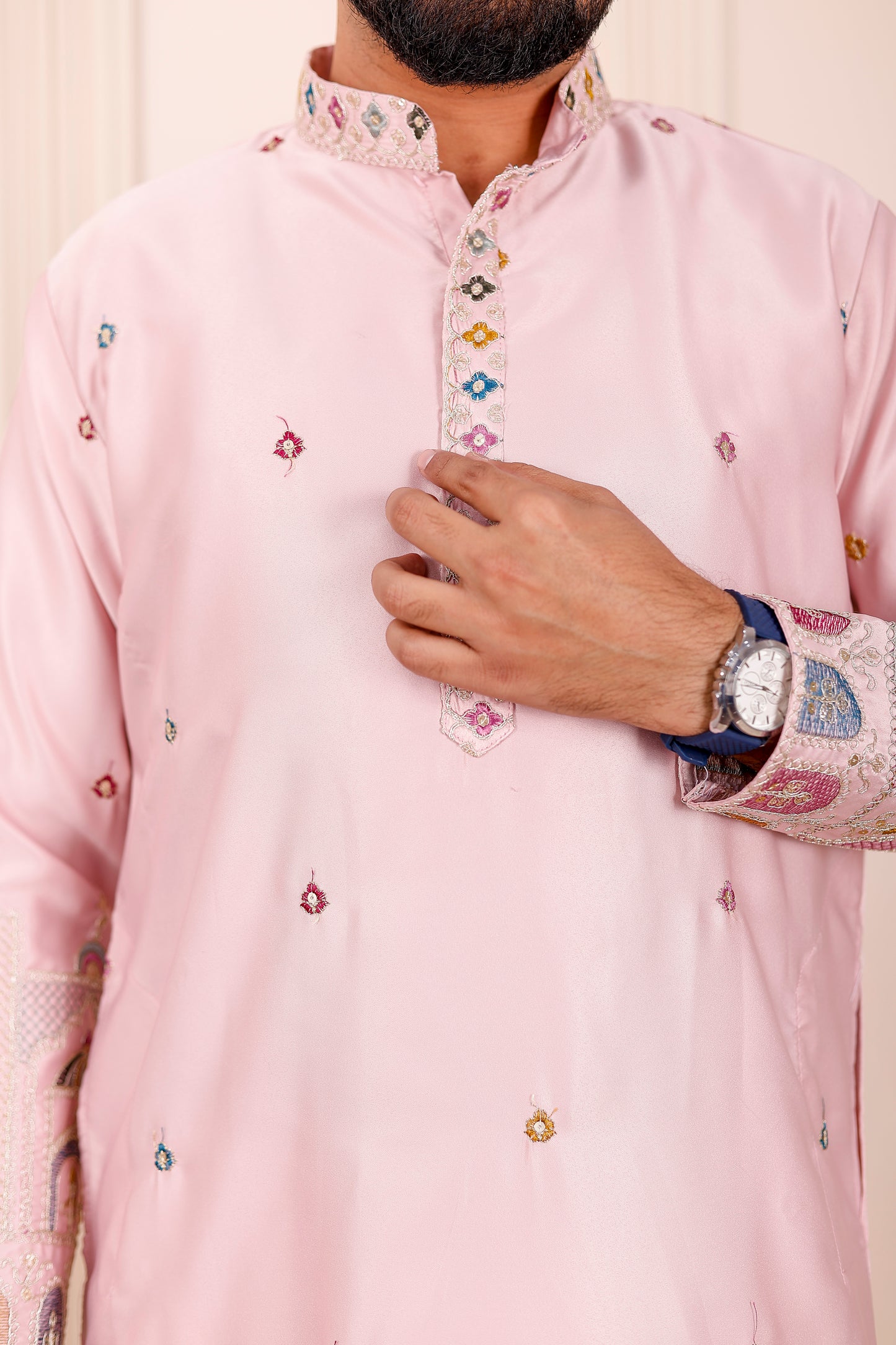 Pastel Pink Heritage Embroidered Family Matching Outfit 💖✨