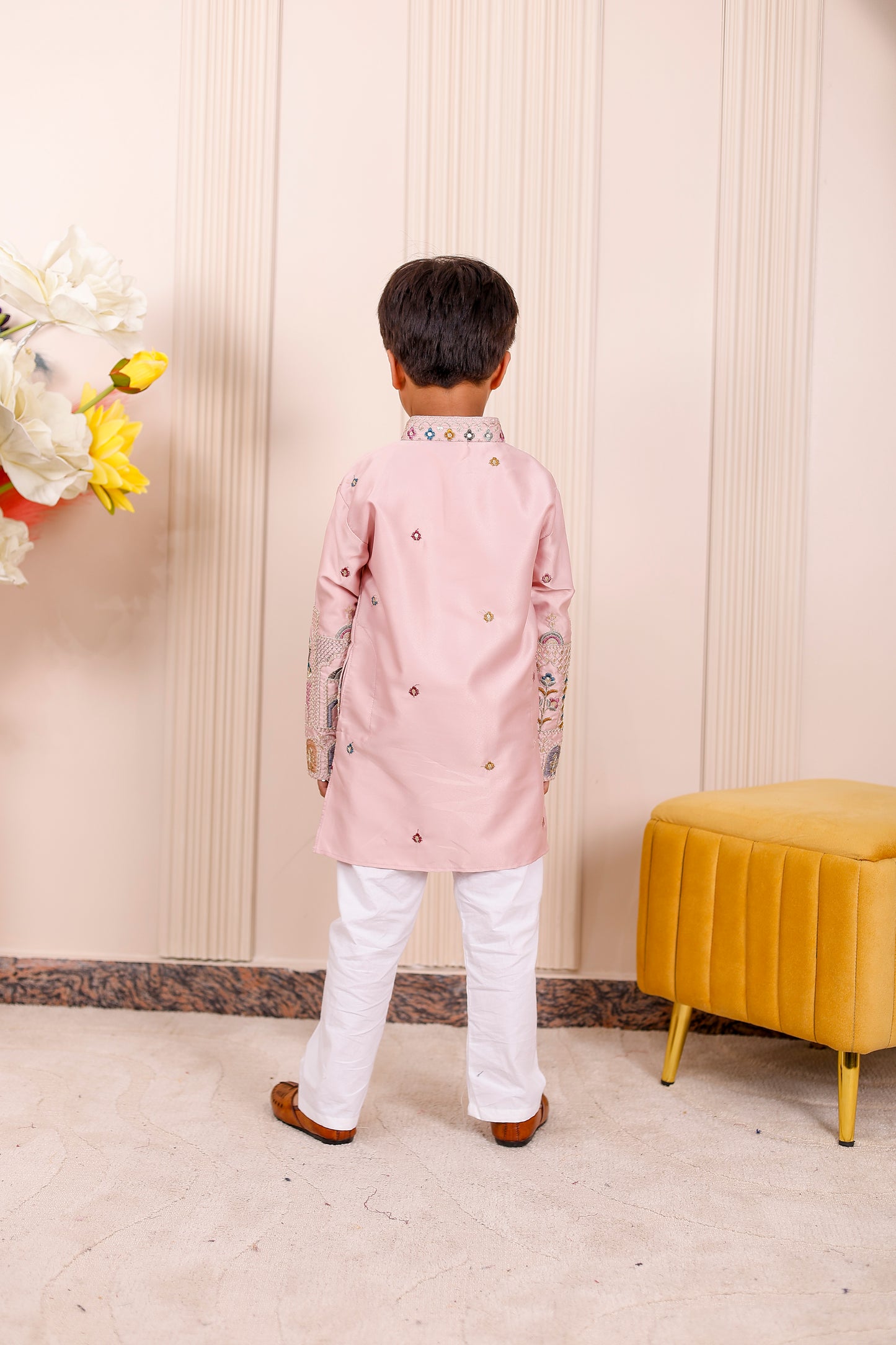 Pastel Pink Festive Boy Kurta Pajama Set 💖✨