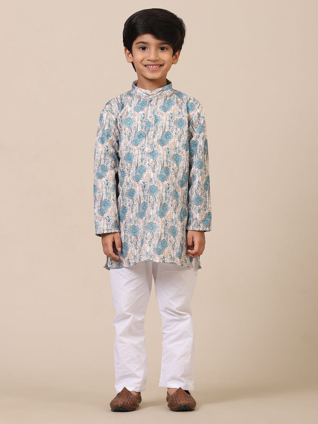 Father-Son Ivory Sky Duo Kurta Pajama Combo Set