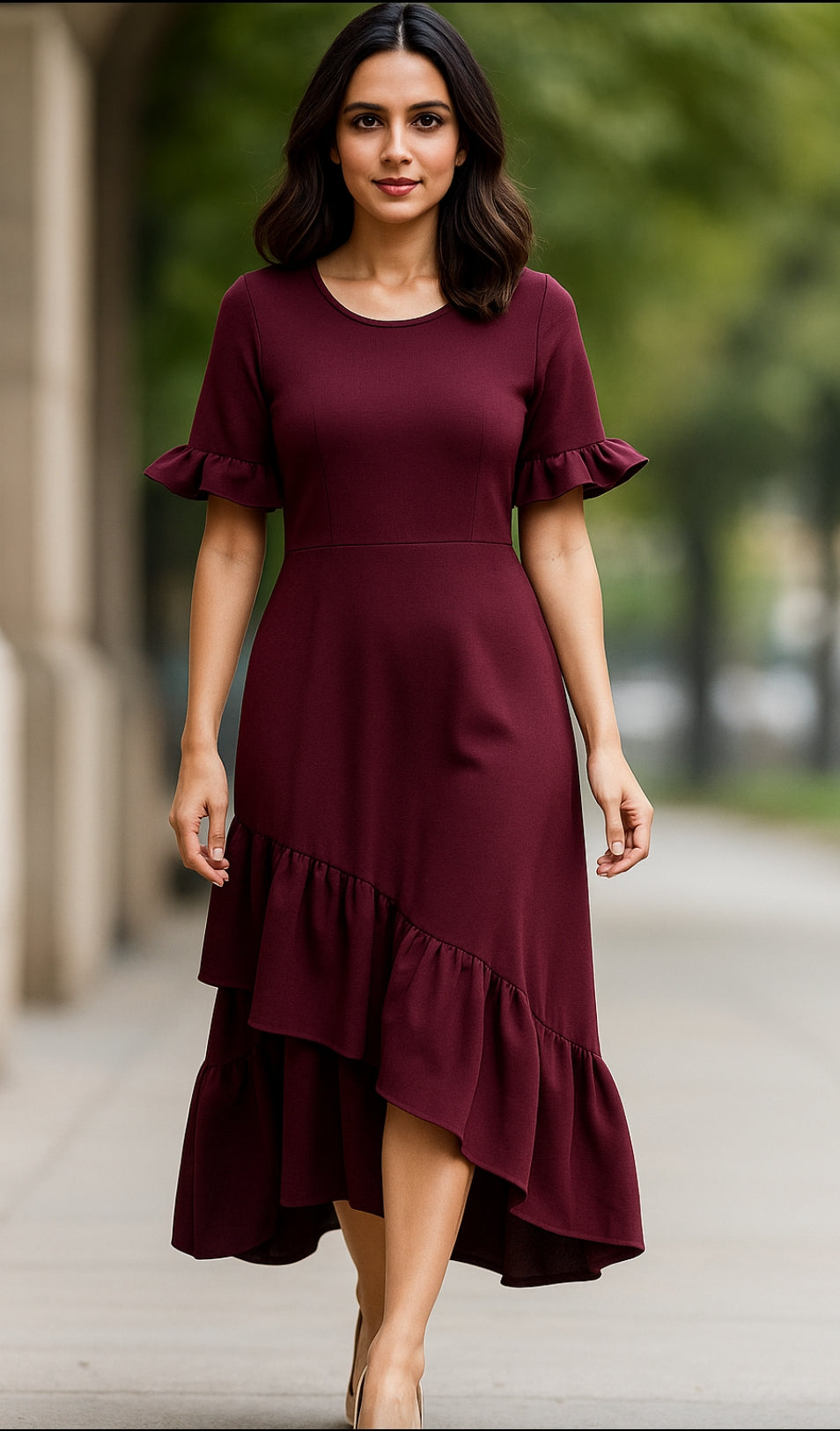 Stuffieland Maroon Family Twinning Combo Set β Cotton Blend Stretch Fit