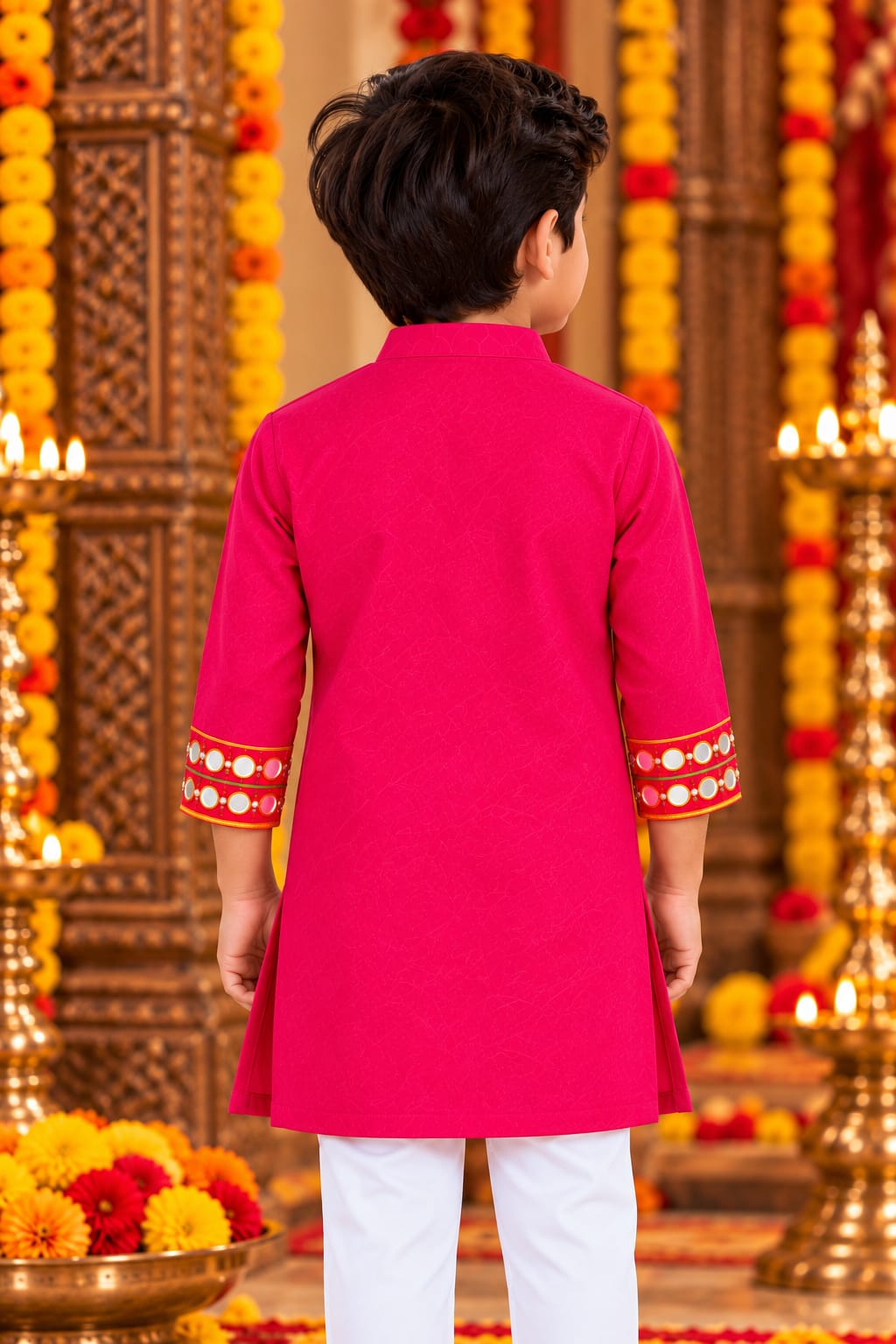 Boy Rani Agamani Hand-Embroidered Kurta Pajama Set