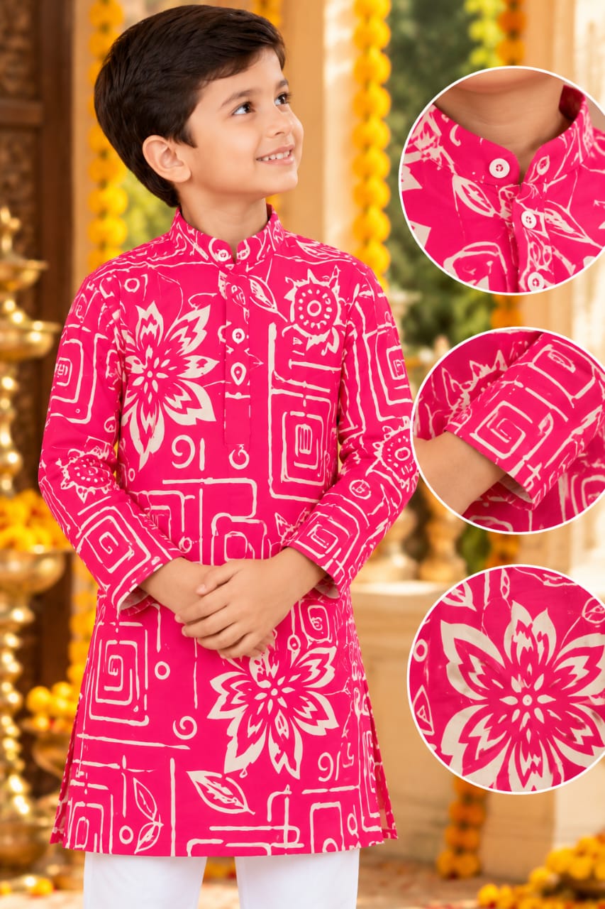 Gulnaar Bloom Father & Son Kurta Pajama Combo Set