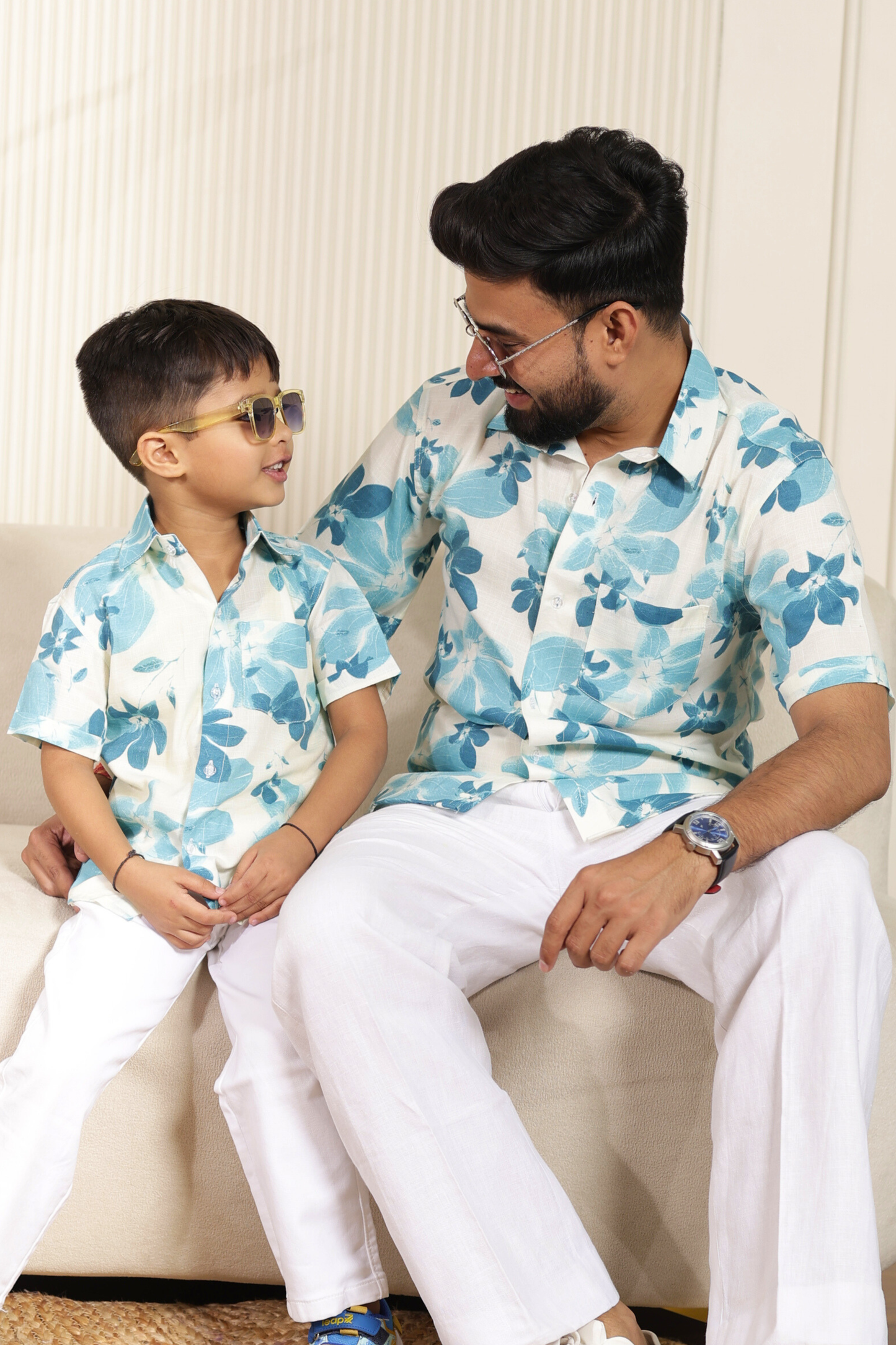Ivory Pankhuri |  Father-Son Matching Shirt Combo