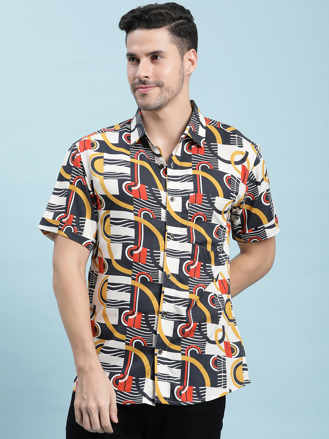 Printed Cotton Casual Shirt For Men