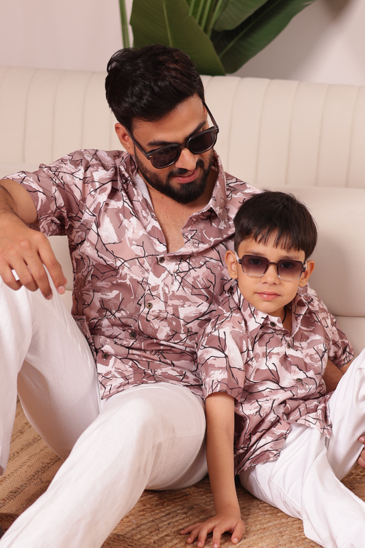Ocean Bloom | Father-Son Matching Shirt Combo