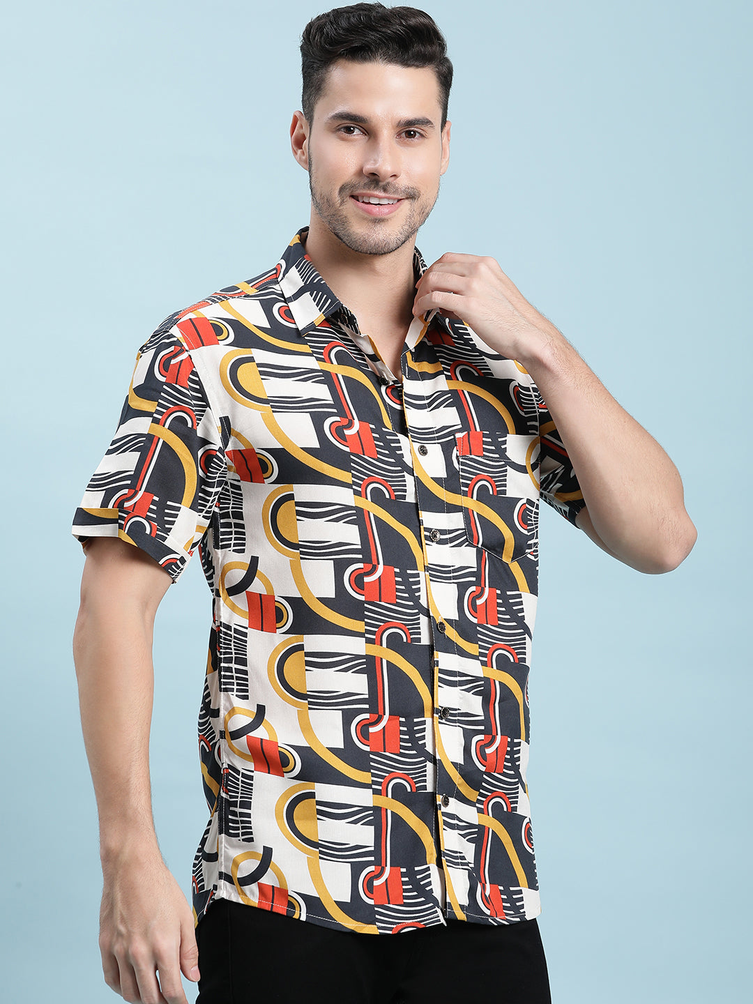 Printed Cotton Casual Shirt For Men