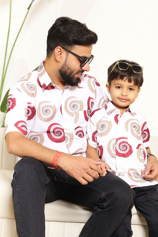 Spiral Luxe | Father-Son Matching Shirt Combo