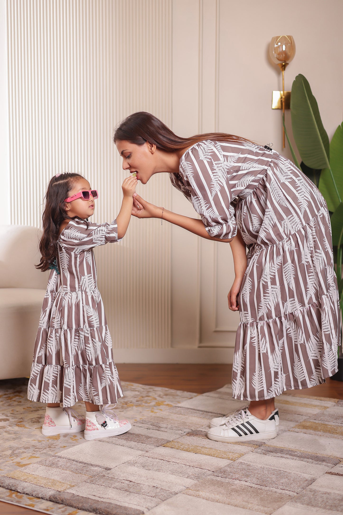 Elegance in Stripes | Mother & Daughter Outfits