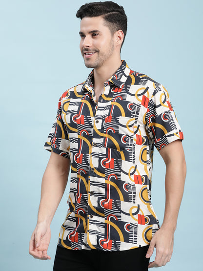 Printed Cotton Casual Shirt For Men