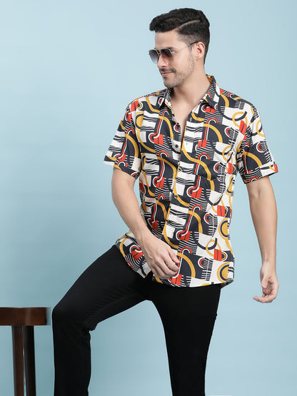 Printed Cotton Casual Shirt For Men