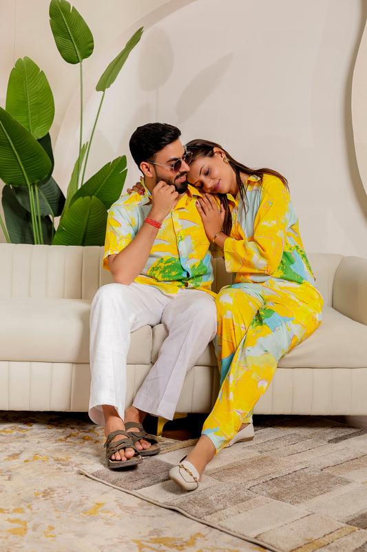 🍋Citrus Bloom| Couple  Matching Outfits 👨‍👩‍👧