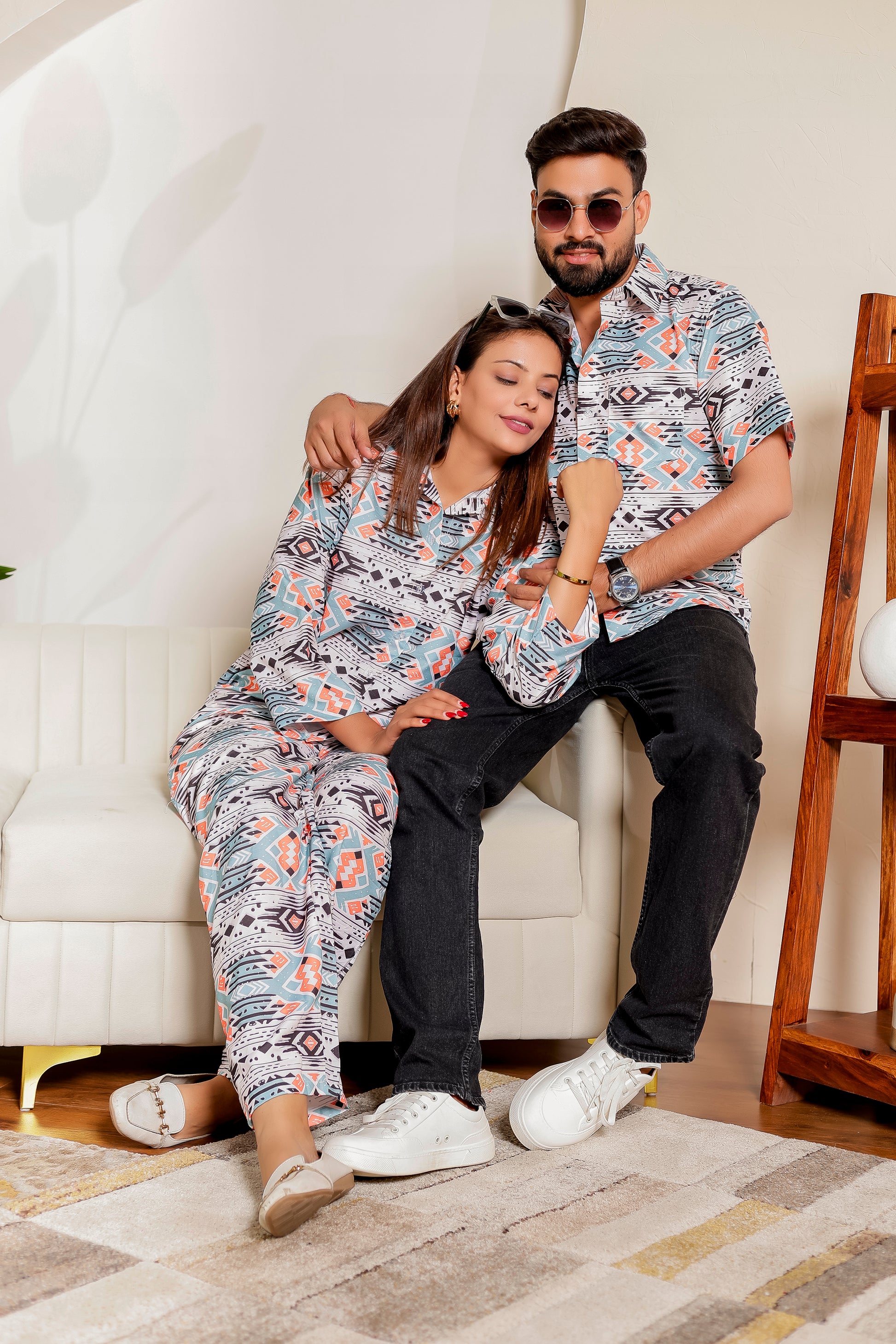 🧿 Boho Bond Couple Matching Outfits 👨👩👧 S - Main Image