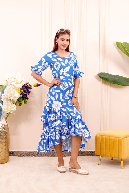 Royal Blue Floral | Women Dress