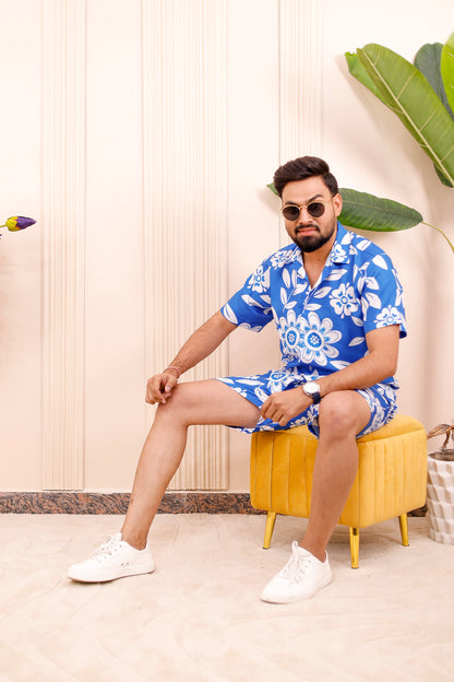 Royal Blue Floral | Father-Son Matching Co-Ord Set