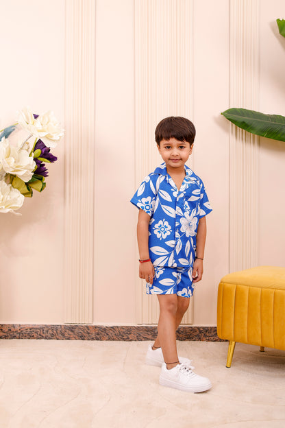 Royal Blue Floral | Father-Son Matching Co-Ord Set