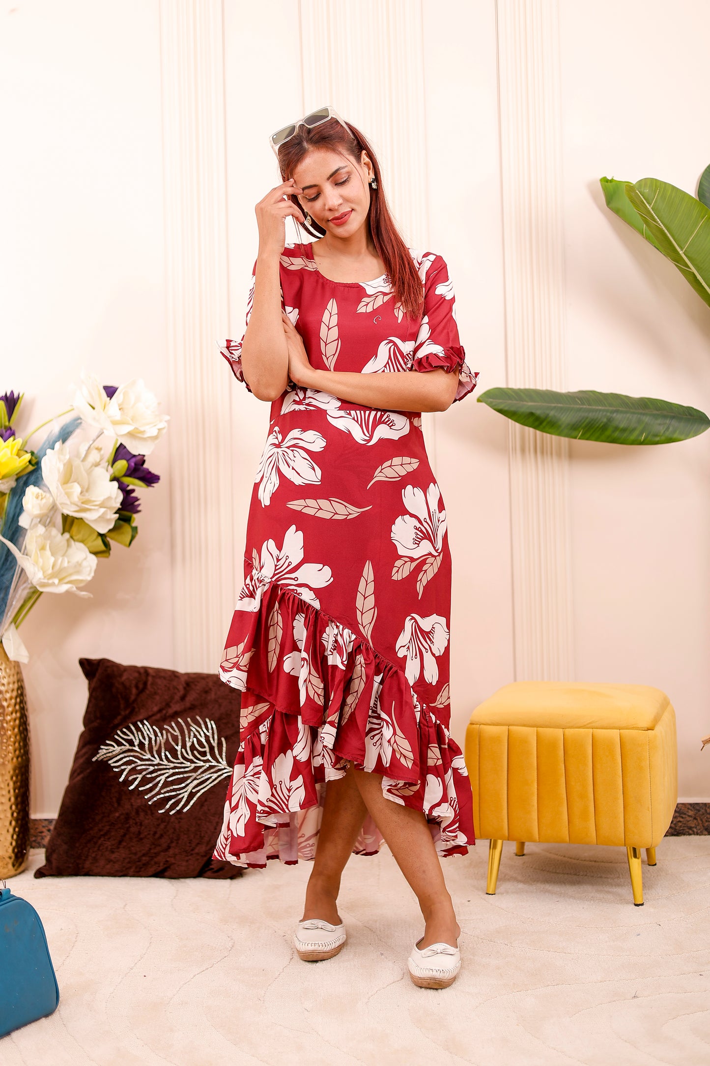 Crimson Bloom | Women Dress