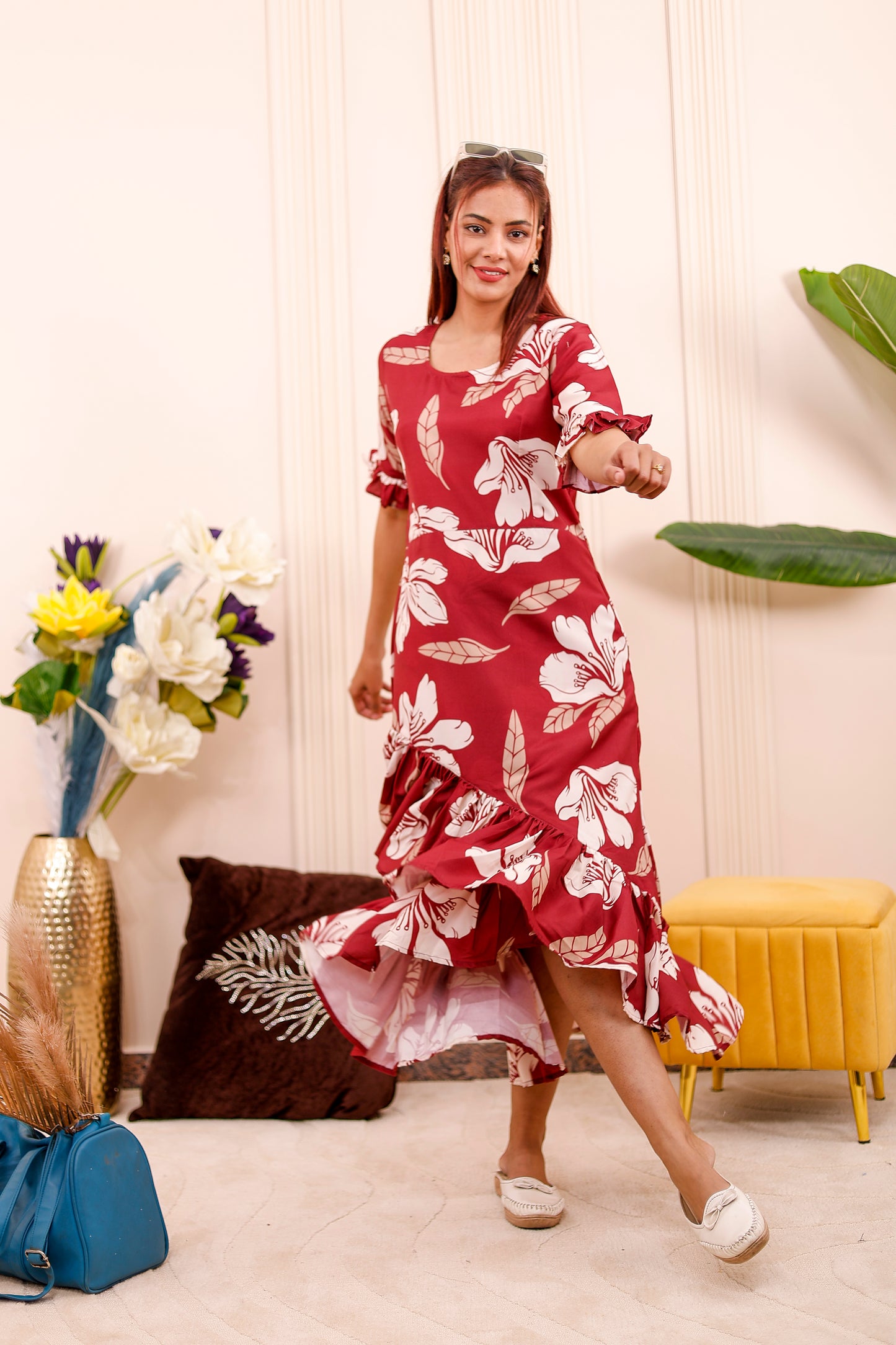 Crimson Bloom | Women Dress