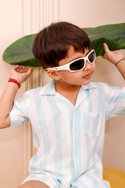Pastel Blue Striped | Father-Son Matching Co-Ord Set