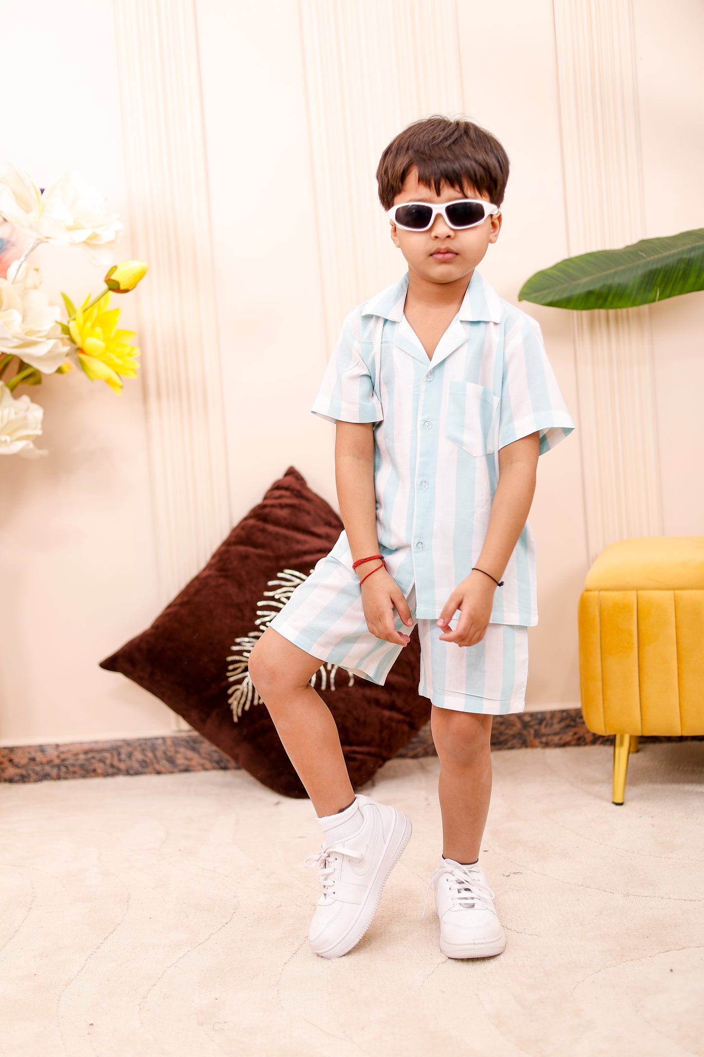 Pastel Blue Striped | Father-Son Matching Co-Ord Set