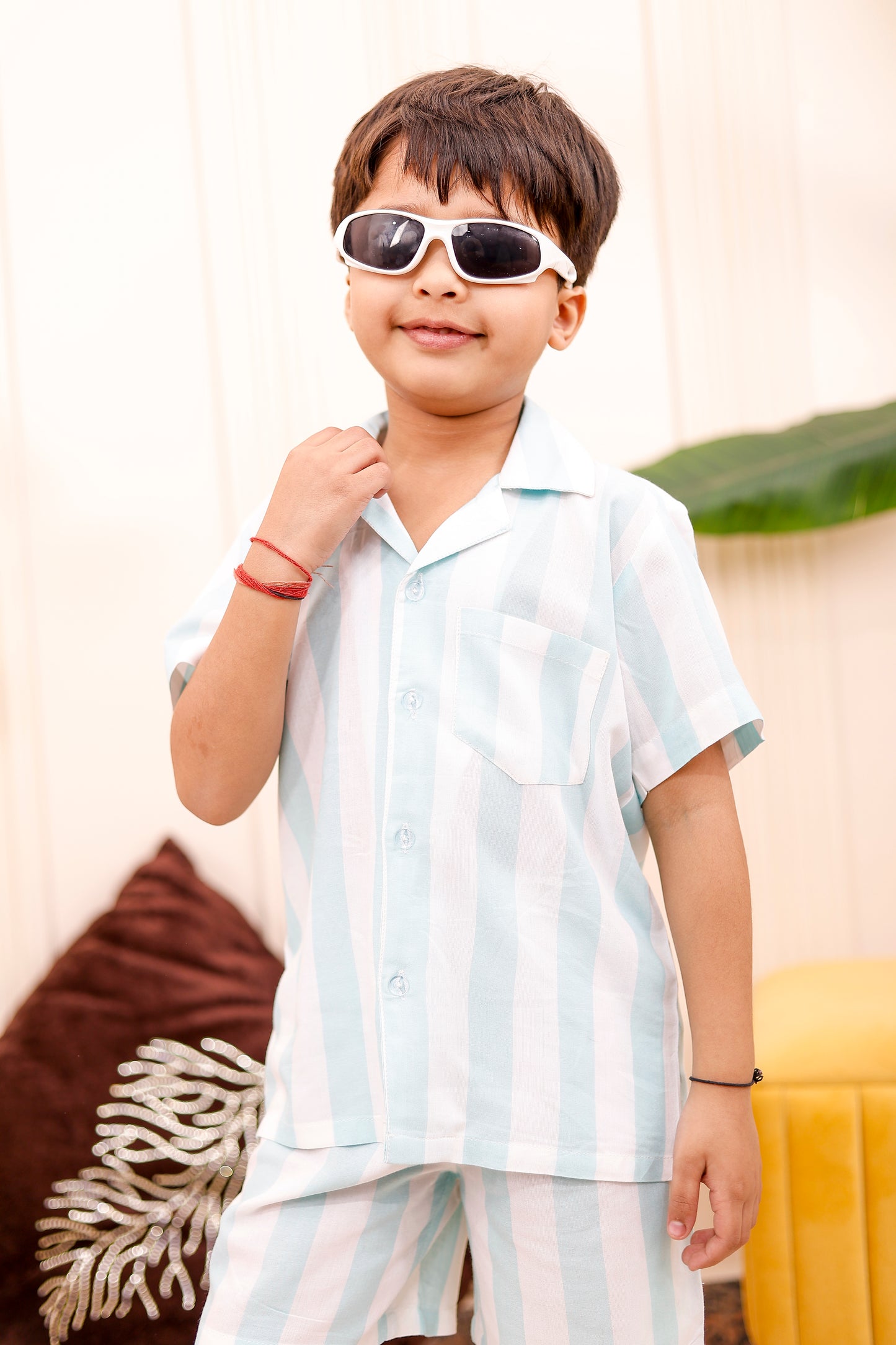 Pastel Blue Striped | Father-Son Matching Co-Ord Set