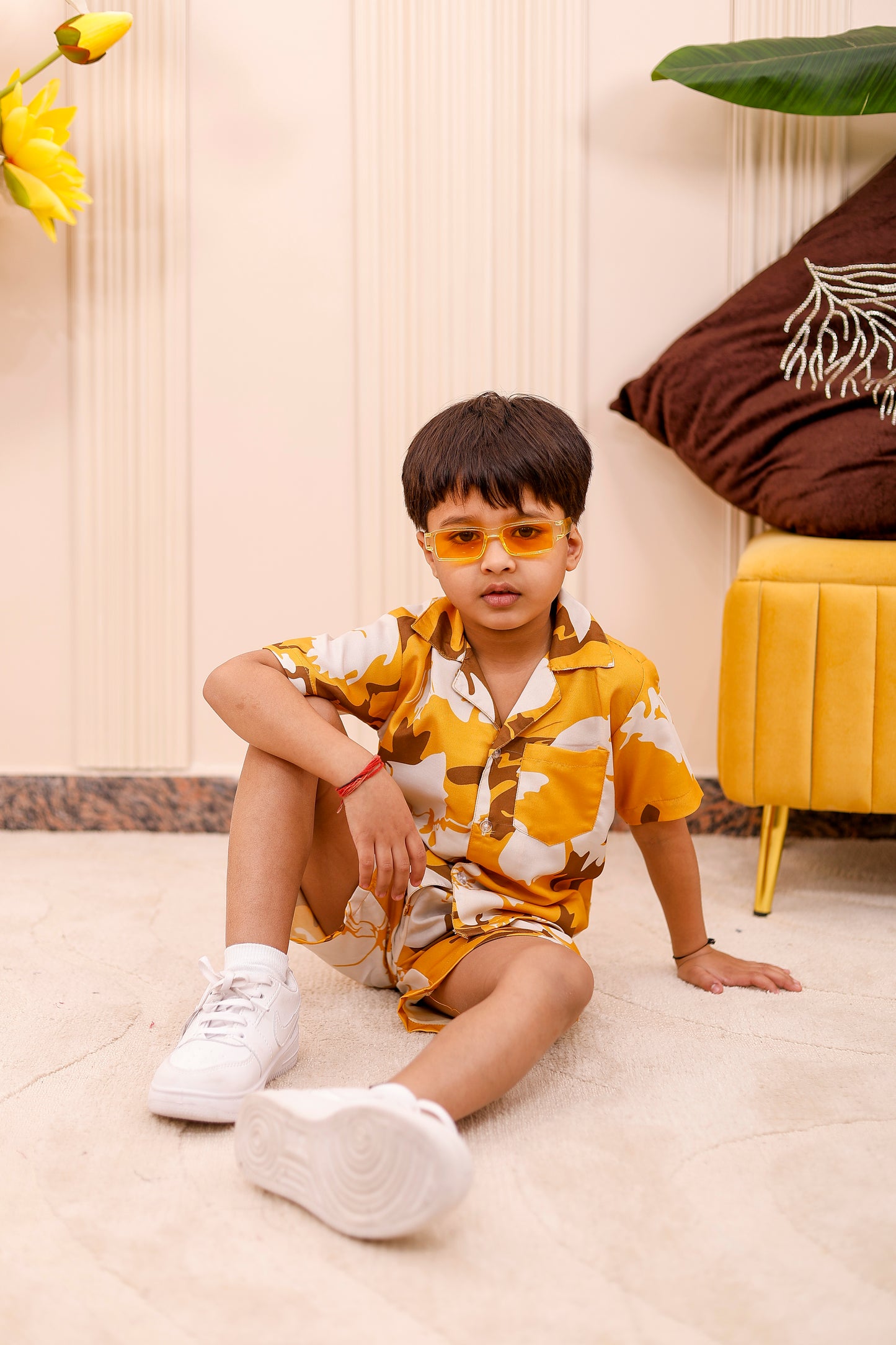 Mustard Floral | Father-Son Matching Co-Ord Set