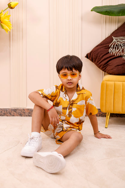 Mustard Floral | Father-Son Matching Co-Ord Set