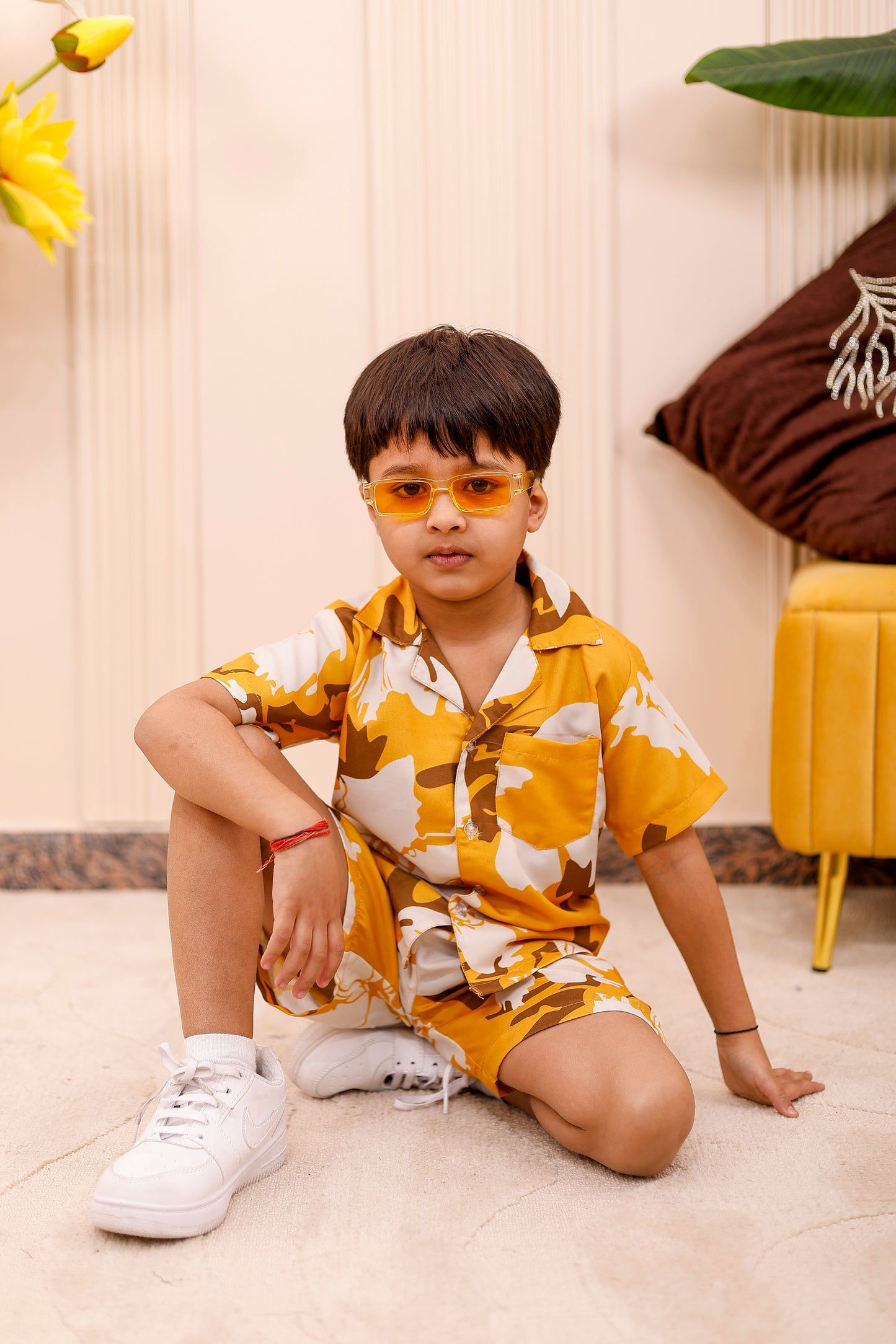 Mustard Floral | Father-Son Matching Co-Ord Set