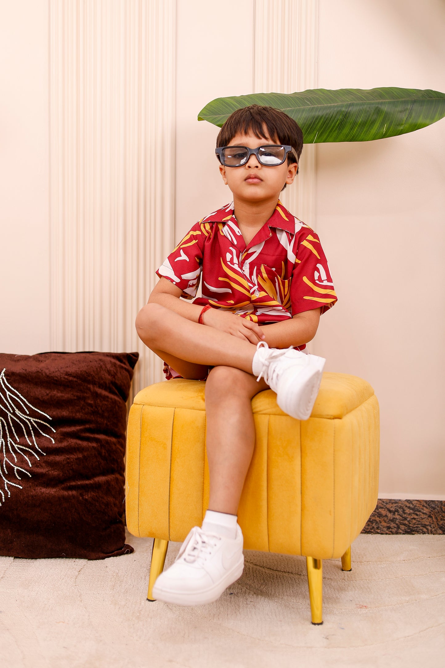 Maroon Abstract | Father-Son Matching Co-Ord Set