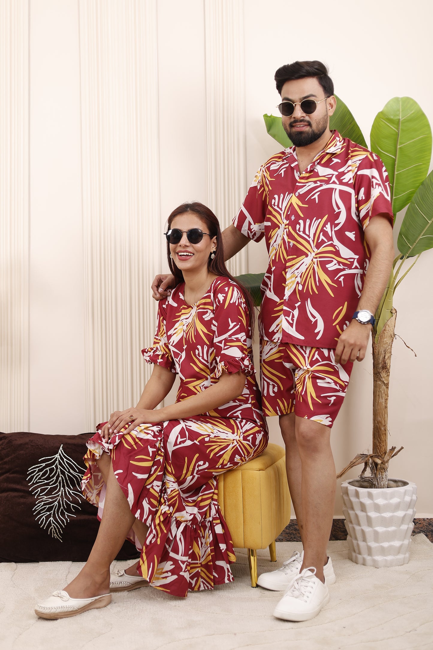 Maroon Abstract | Family Matching Outfit 🎨