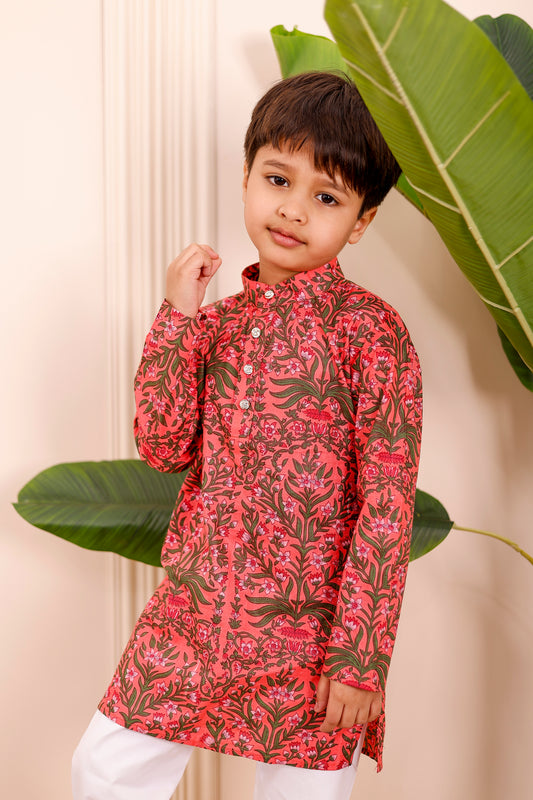 “Ruby Red  Boys Kurta Pajama Outfits  🔴✨