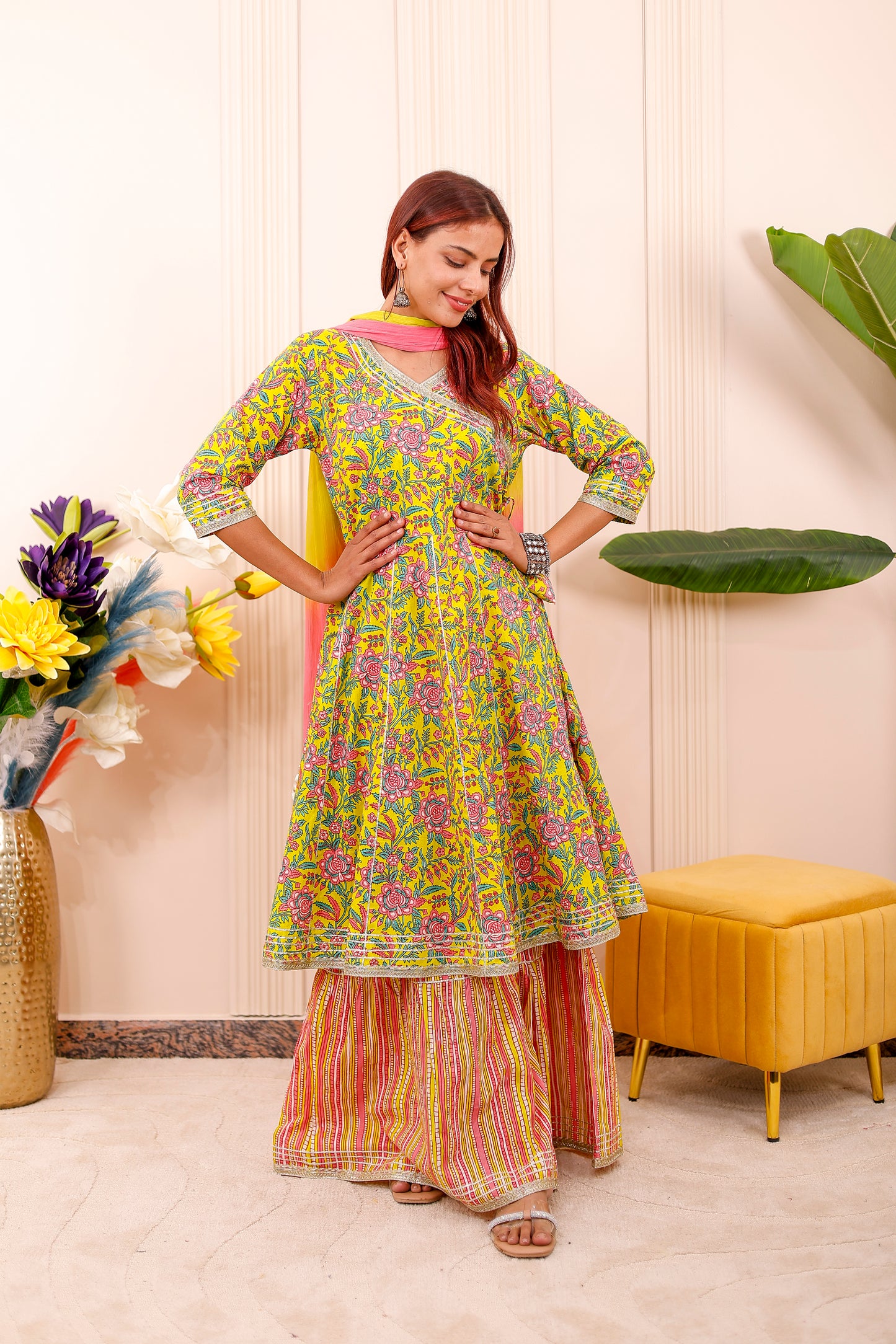 Rangoli Yellow Women Dress Outfits 🎨✨