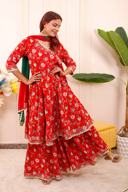 Royal Red Garden  Women dress Outfits 👑🌺