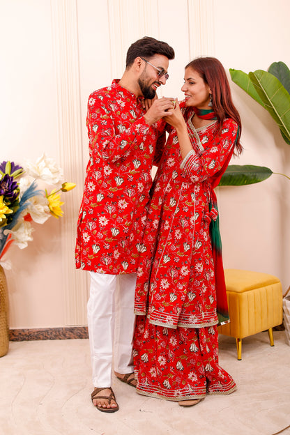 Royal Red Garden  Women dress Outfits 👑🌺