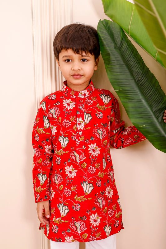 Royal Red Garden  Boys Kurta Pajama Outfits  👑🌺