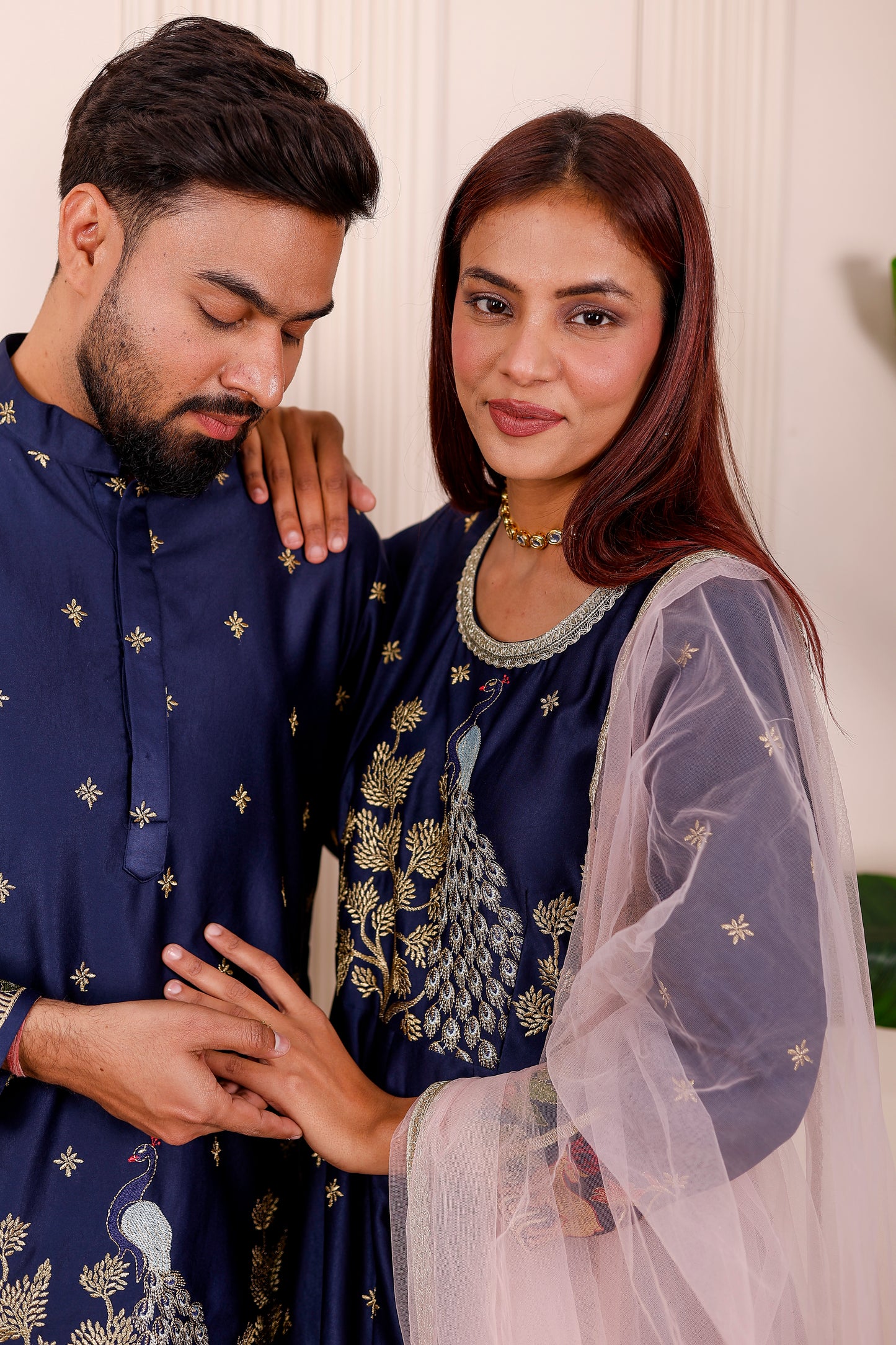 Nazakat Royal Blue Family Matching Outfit✨👨‍👩‍👧‍👦