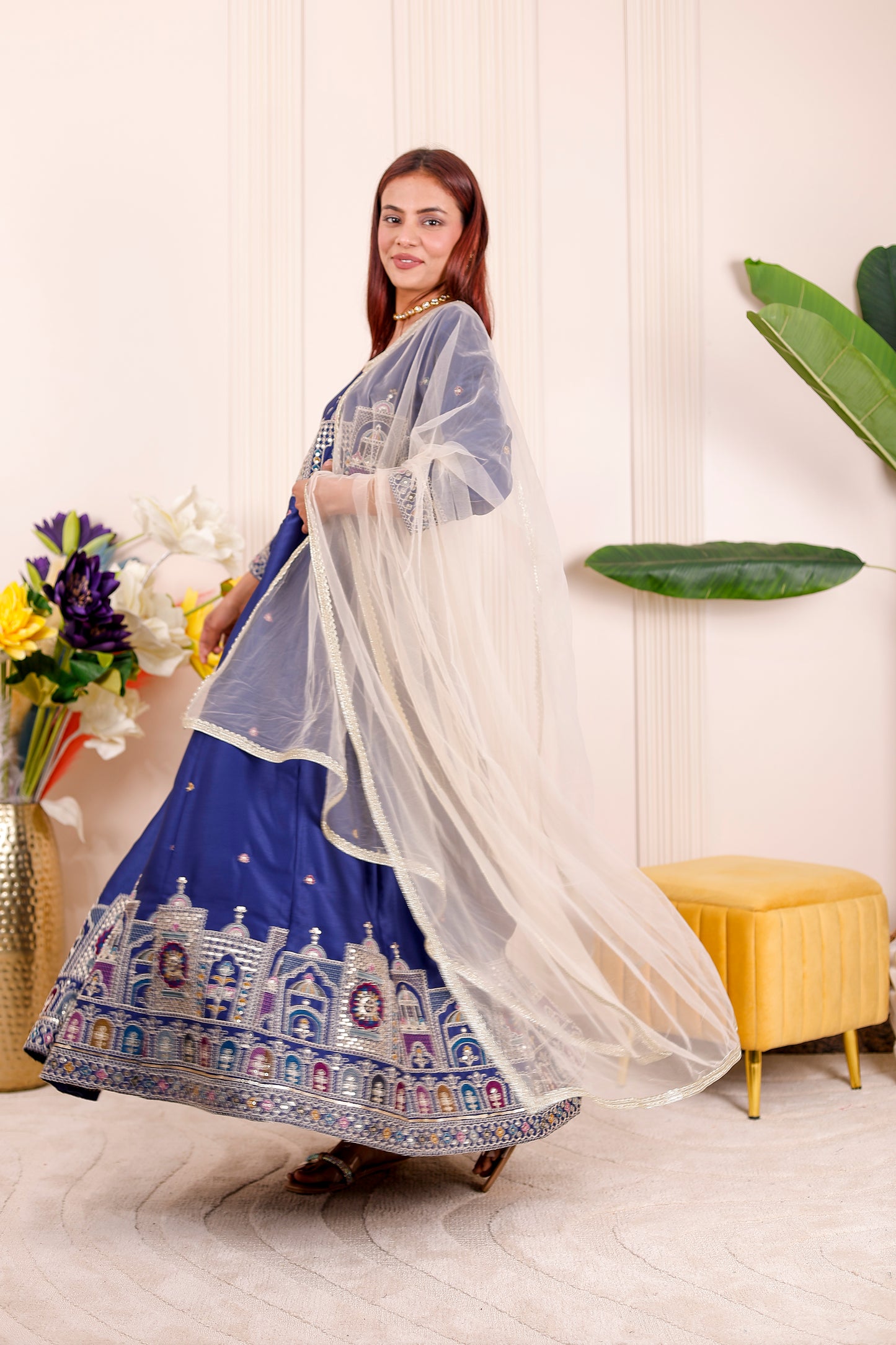 Shaahi Blue Embroidered  Women dress Outfits✨